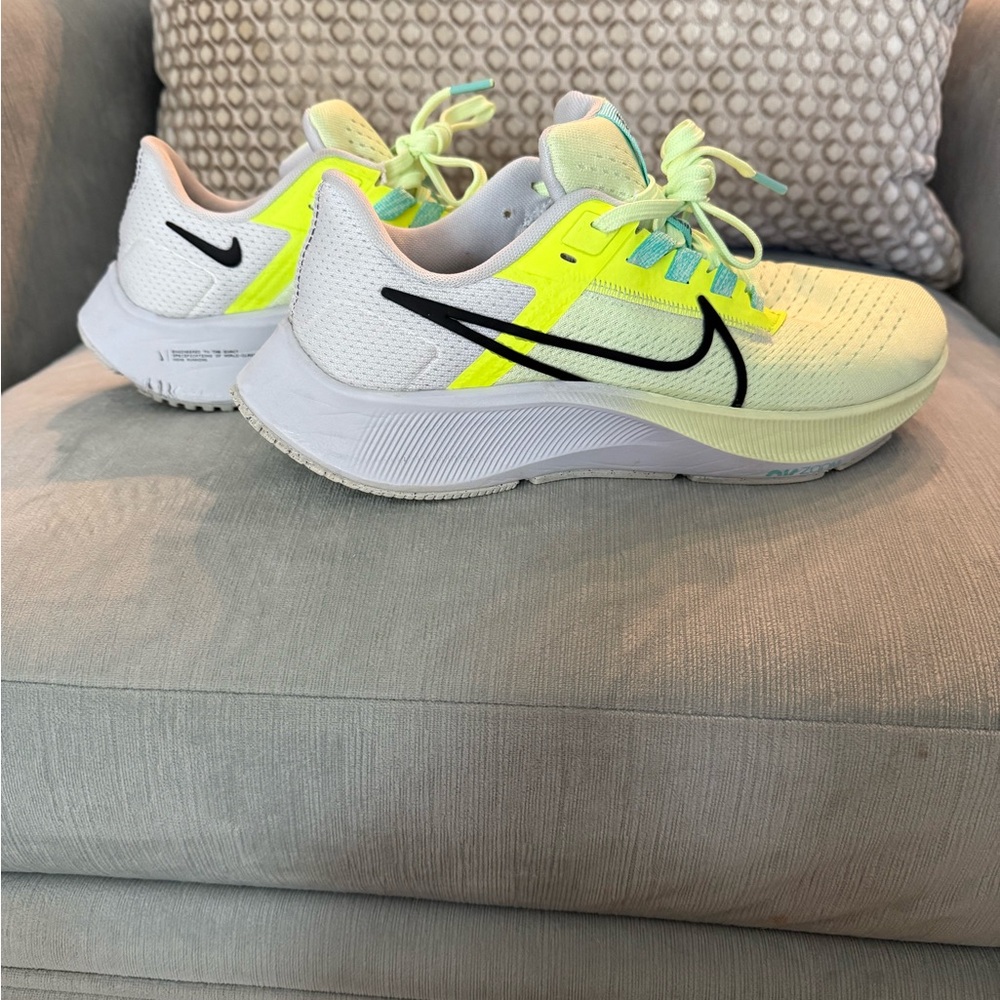 Nike White and Neon Green Athletic Shoes
